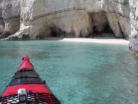 sea kayaking blue caves, zakynthos, ionian islands, greece